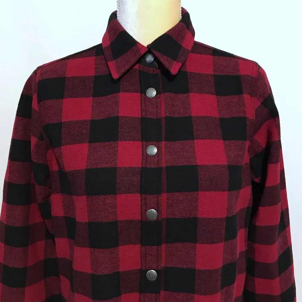 Orvis NWT Buffalo Plaid Shirt Fleece Lined Jacket Women S